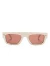 Alexander Mcqueen Rectangle-frame Sunglasses In Nude