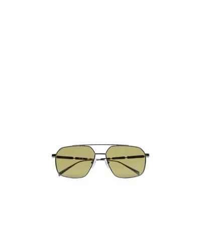 Alexander Mcqueen Rectangle Frame Sunglasses In Metallic