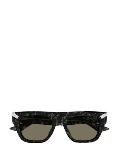 Alexander Mcqueen Tortoiseshell Square-frame Sunglasses In Brown