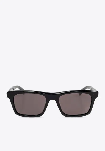 Alexander Mcqueen Rectangular-frame Logo Sunglasses In Gray