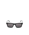 Alexander Mcqueen Rectangular Frame Sunglasses In Black/smoke