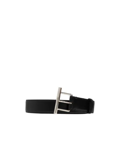 ALEXANDER MCQUEEN ALEXANDER MCQUEEN T-BAR BUCKLED LOGO ENGRAVED BELT