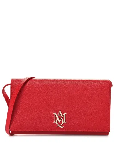 Alexander Mcqueen Red Calfskin Leather Insignia Pouch (authentic Pre-loved)