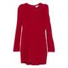 Alexander Mcqueen Puffed Shoulder Long Sleeve A-line Dress In Red
