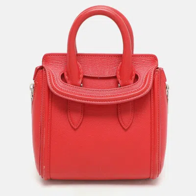Pre-owned Alexander Mcqueen Red Leather Mini Heroine Satchel
