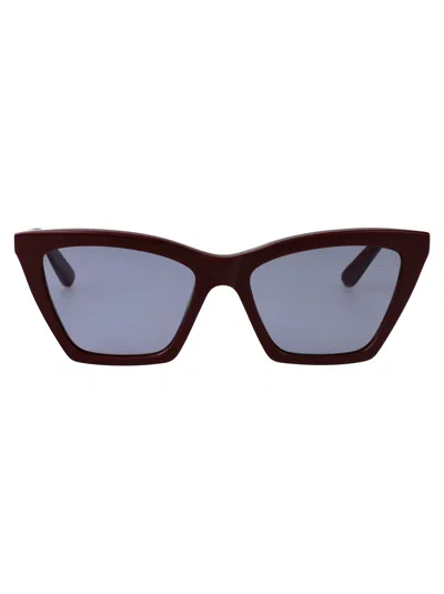 Alexander Mcqueen Red-red-light Blue Recycled Acetate Sunglasses In Burgundy
