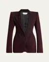 Alexander Mcqueen Red-wash Denim Single-breasted Jacket In Raspberry
