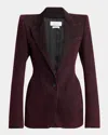 Alexander Mcqueen Red-wash Denim Single-breasted Jacket In Raspberry
