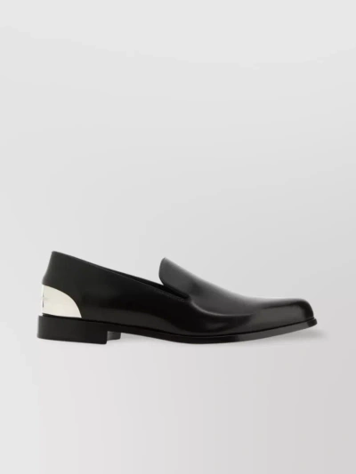 ALEXANDER MCQUEEN REFINED LEATHER LOAFERS WITH METALLIC ACCENT