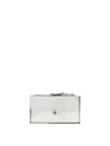 Alexander Mcqueen Skull Laminated Leather Wallet In Metallic