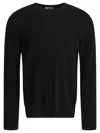 Alexander Mcqueen Wool Sweater With Back-pendant In Black