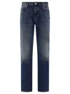 Alexander Mcqueen Men Jeans With Logo Detail In Blue