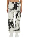 Alexander Mcqueen Regular Fit Workwear Jeans With Fold Print In White