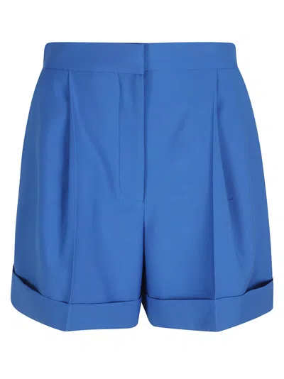 Alexander Mcqueen Regular Plain Trouser Shorts In Galactic Blue