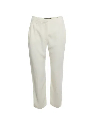 Pre-owned Alexander Mcqueen Regular-fit Crepe Trousers In Neutrals