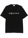 Alexander Mcqueen Logo Print Crewneck T-shirt In Black