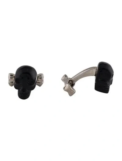 Pre-owned Alexander Mcqueen Resin Skull Cufflink In Multicolor