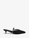 Alexander Mcqueen Nylon Revel Heeled Mules 50 In Black