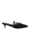 Alexander Mcqueen Nylon Revel Heeled Mules 50 In Black