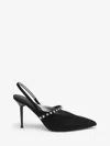 Alexander Mcqueen Revel Embellished Leather-trimmed Suede Slingback Pumps