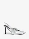 Alexander Mcqueen Metallic Leather Pumps Studded Detail In Silver