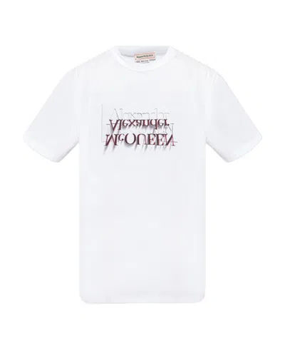 Alexander Mcqueen Reversed-logo Cotton T-shirt In White