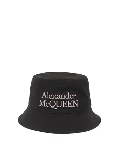 ALEXANDER MCQUEEN REVERSIBILE BUCKET HAT WITH EMBRODIERED LOGO