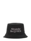 Alexander Mcqueen Black And White Reversible Bucket Hat With Logo Embroidery In Polyamide Man In Black