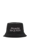 Alexander Mcqueen Black And White Reversible Bucket Hat With Logo Embroidery In Polyamide Man In Black