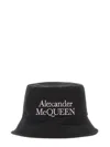 Alexander Mcqueen Black And White Reversible Bucket Hat With Logo Embroidery In Polyamide Man In Black
