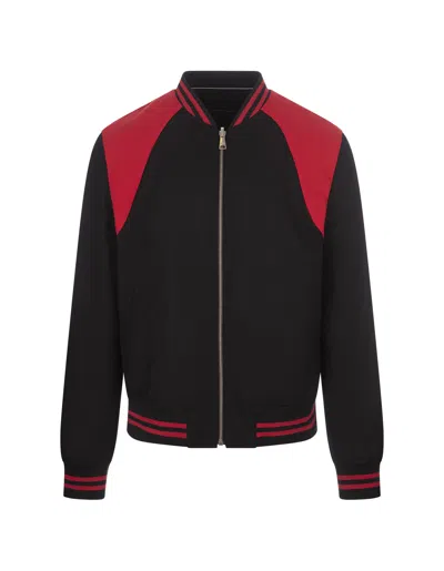Alexander Mcqueen Two-tone Reversible Bomber Jacket In Black