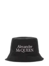 Alexander Mcqueen Black And White Reversible Bucket Hat With Logo Embroidery In Polyamide Man In Black