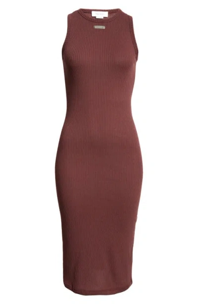 Alexander Mcqueen Rib Body-con Midi Dress In Red