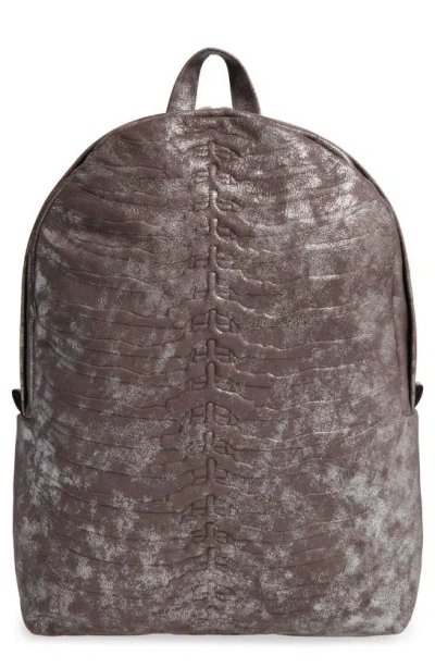 Alexander Mcqueen Rib Cage Backpack In Silver