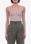 Alexander Mcqueen Rib-knit Bustier Sleeveless Top In Pink