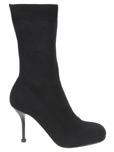 Alexander Mcqueen Black Stretch Nylon Ankle Boots