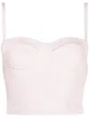 Alexander Mcqueen Rib-knit Bustier Sleeveless Top In Pink