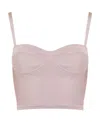 Alexander Mcqueen Rib-knit Bustier Sleeveless Top In Pink