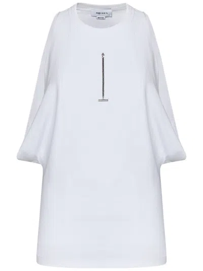 Alexander Mcqueen Draped Ribbed Tank Top In White