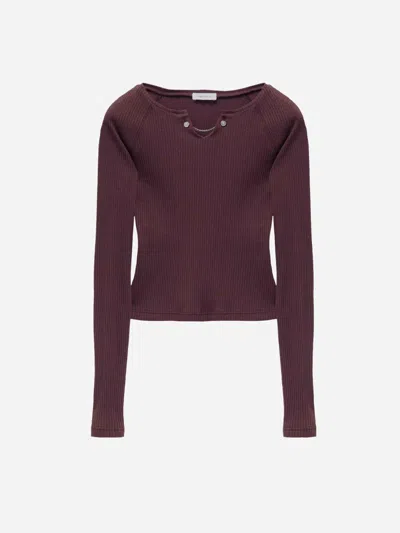 ALEXANDER MCQUEEN ALEXANDER MCQUEEN RIBBED COTTON TOP