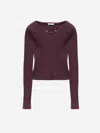 Alexander Mcqueen Ribbed Cotton Top In Red