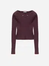 Alexander Mcqueen Ribbed Cotton Top In Red