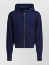 Alexander Mcqueen Full-zip Hooded Sweatshirt With Embroidered Detailing In Blue