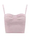 Alexander Mcqueen Rib-knit Bustier Sleeveless Top In Purple