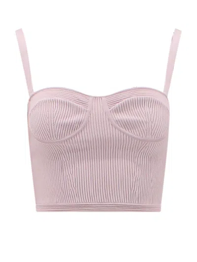 ALEXANDER MCQUEEN RIBBED FABRIC TOP