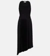 Alexander Mcqueen Ribbed-knit Cotton Midi Dress In Black