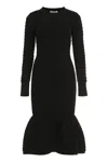 Alexander Mcqueen Knit Midi Dress Silhouette Flared