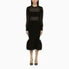 Alexander Mcqueen Alexander Mc Queen Black Knitted Midi Dress