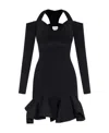 Alexander Mcqueen Alexander Mc Queen Off Shoulder Mini Dress In Black