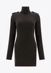 Alexander Mcqueen Women Ribbed Mini Dress In Gray